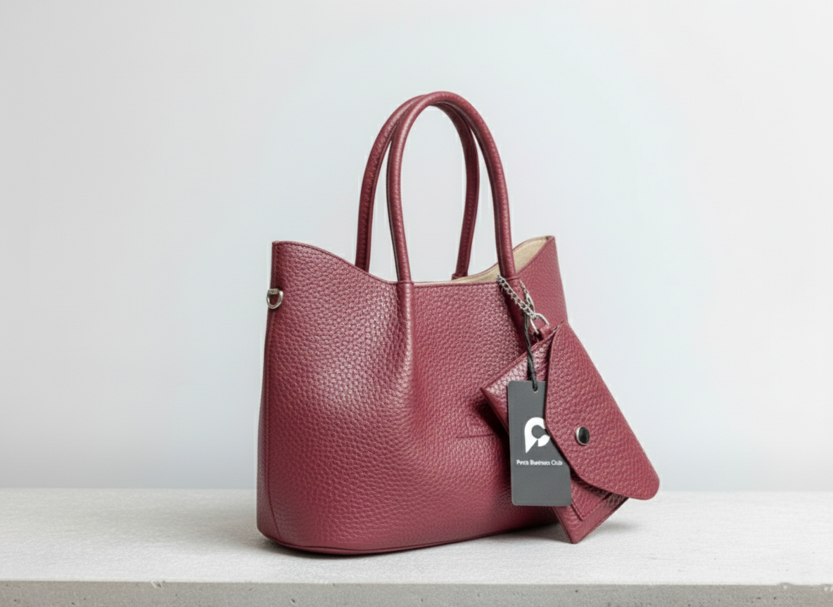 Lüks Bordo Deri Günlük Çanta