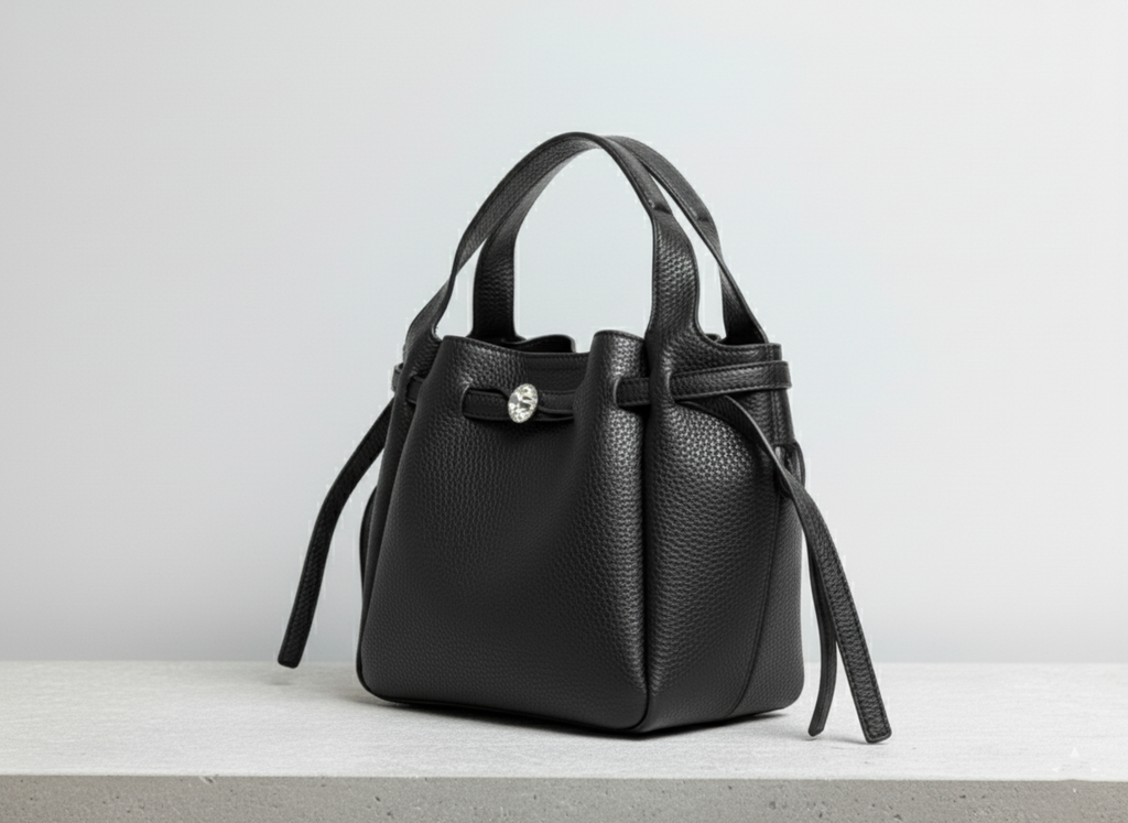 Siyah Büzgülü El ve Omuz Çantası